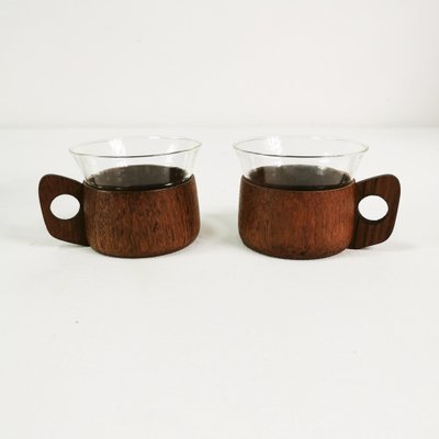 Mid-Century Modern Glass Coffee Cups- Set of 7