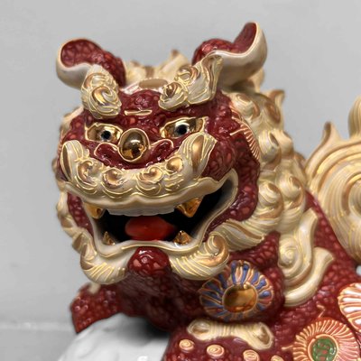 Japanese Shishi Lion Kutani Ware Shinki Period, 1930s for