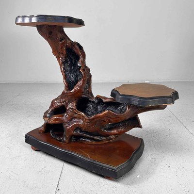Japanese Burl Wood Plant Stand, 1920s for sale at Pamono