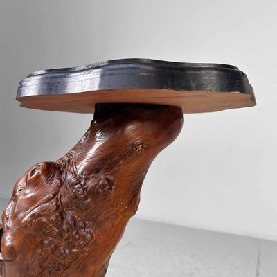 Japanese Burl Wood Plant Stand, 1920s for sale at Pamono