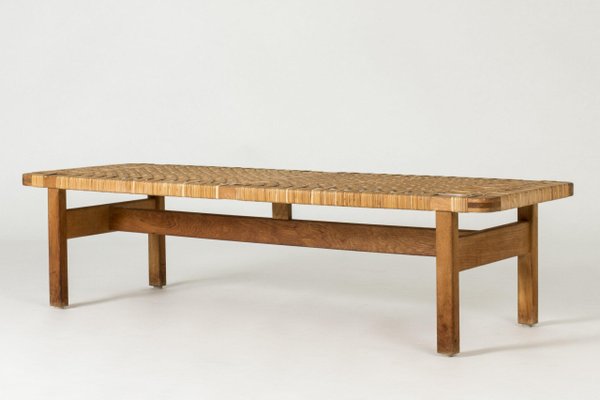 Mid-Century Rattan Bench by Børge Mogensen from Fredericia, 1960s
