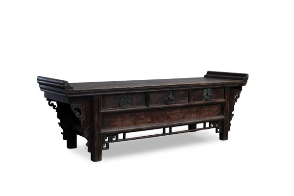 Painted Elm Altar Table From Qinghai -19th Century Painted Elm Altar Table From Qinghai -19th Century