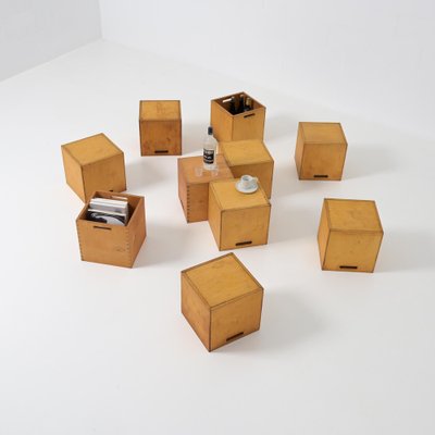 Modular Wooden Cubes, 1970s, Set of 10 for sale at Pamono