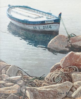 YEESAM ART Dipingere Con I Numeri Per Adulti - Kit Fai Da Te 40x50 Cm 'Barca Alba' Con Tela Di Lino E Colori Acrilici - 2