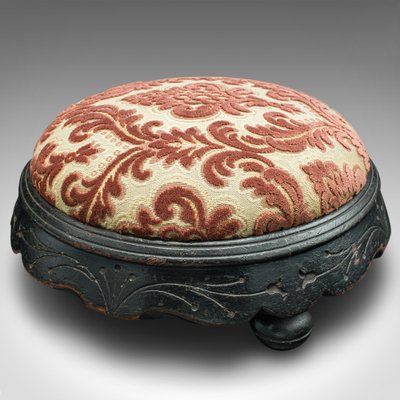 English Victorian Ebonised Cushioned Footstool, 1895 for sale at Pamono