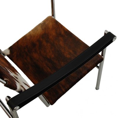LC-1 Chair in Brown and White Ponyskin by Le Corbusier for Cassina
