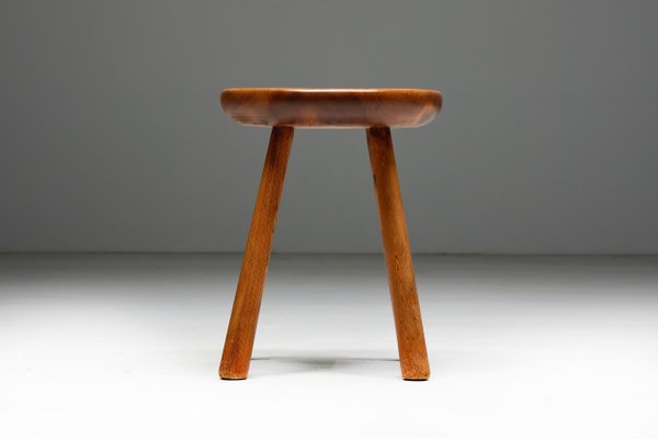 Minimalist Pine Stool by Charlotte Perriand, France, 1950s for