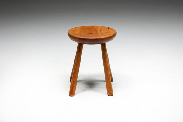 Minimalist Pine Stool by Charlotte Perriand, France, 1950s for
