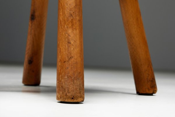 Minimalist Pine Stool by Charlotte Perriand, France, 1950s for