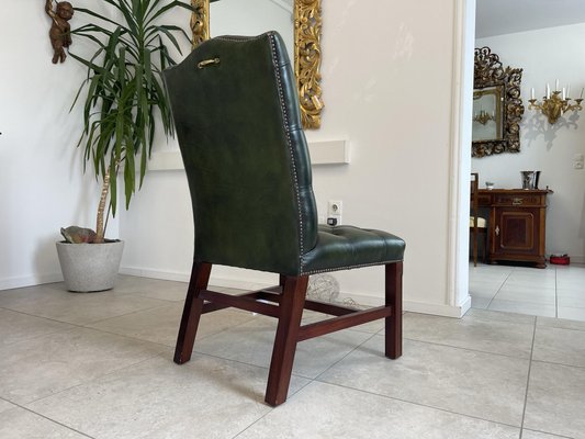 Dark green leather dining chairs hot sale