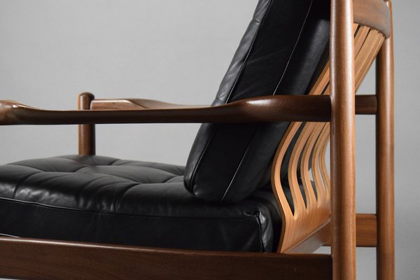 Mid-Century Danish Folding Stool with Leather Seat Mid-Century Danish Folding Stool with Leather Seat