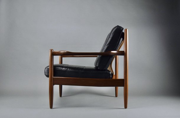 Mid-Century Danish Folding Stool with Leather Seat Mid-Century Danish Folding Stool with Leather Seat