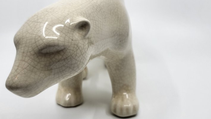 Art Deco Polar Bear in Ceramic from LV Ceram, 1930s for sale at Pamono
