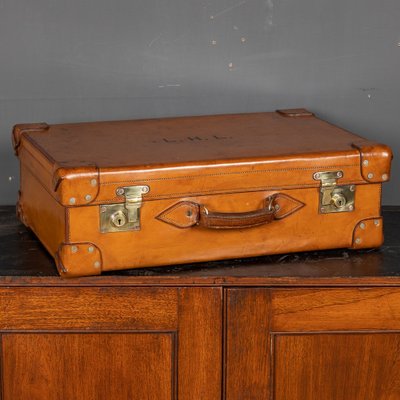 20th Century British Made Bridle Leather Suitcase, 1910s for sale
