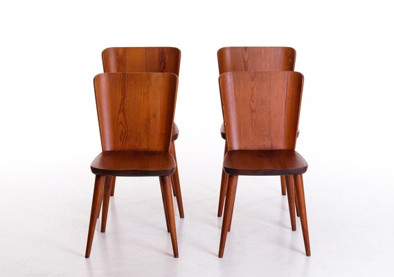 Swedish Pine Chairs by Göran Malmvall, 1960s, Set of for sale at