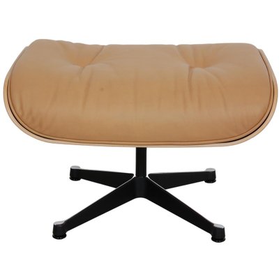 Lounge Chair with Ottoman in Caramel Coloured Leather by Charles