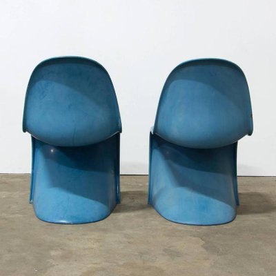 Blue Stacking Chair by Verner Panton for Herman Miller, 1970s for