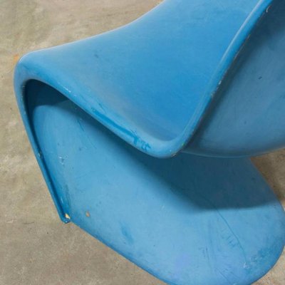 Blue Stacking Chair by Verner Panton for Herman Miller, 1970s for