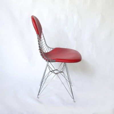 Red Leather DKR Bikini Chairs by Charles and Ray Eames for Vitra