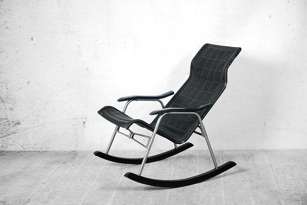 Leather Rocking Chair By Takeshi Nii, White Leather Rocking Chair