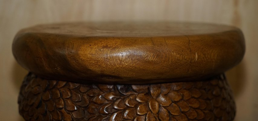 Tabouret Enfant Tête De Girafe - Bois Massif Sculpté Main - Thai Int’l Handicraft - Occasion