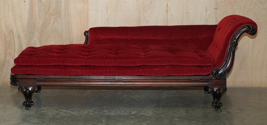 Antique William IV Hardwood Chesterfield Chaise Lounge 1830 for sale at Pamono