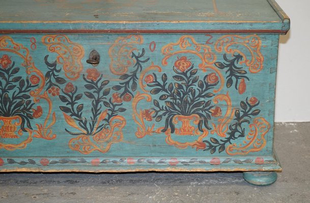 European Paint Blanket Chest Coffer Trunk, 1802 for sale at Pamono