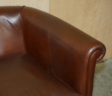 Brown Leather Tub Club Armchair from Laura Ashley for sale at Pamono