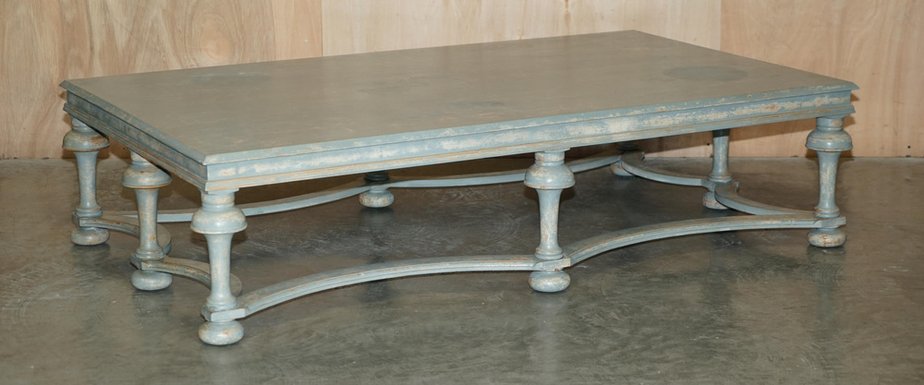 Solid Six Pillar French Country House Coffee Table in Original Paint for  sale at Pamono