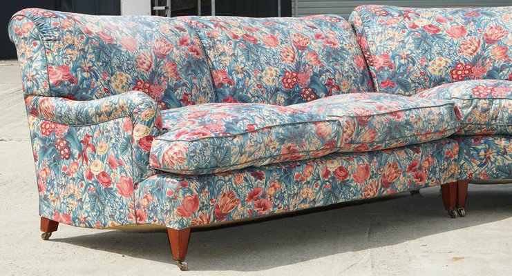 Patterned corner hot sale sofa