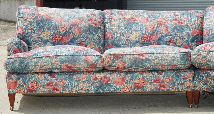 Large Vintage London Bridgewater 5 Seat Corner Sofa in Floral