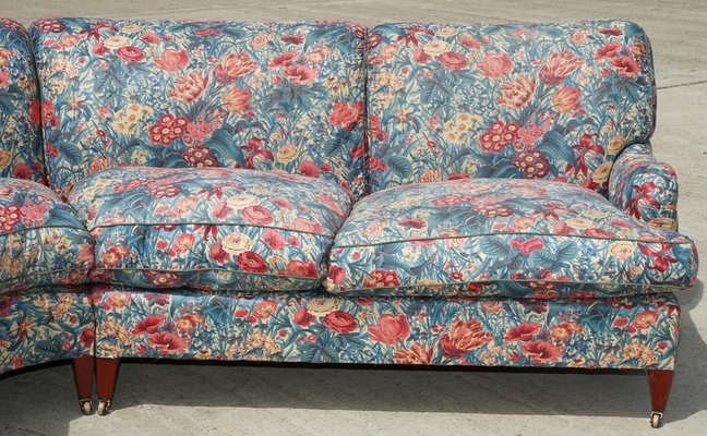 Red on sale floral sofa