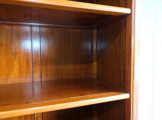 Teak Open Bookcase with Adjustable Shelves & Cupboard for