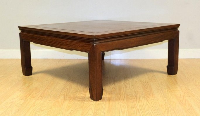 20th Century Chinese Ming Style Hardwood Coffee Table on Hoof Feet