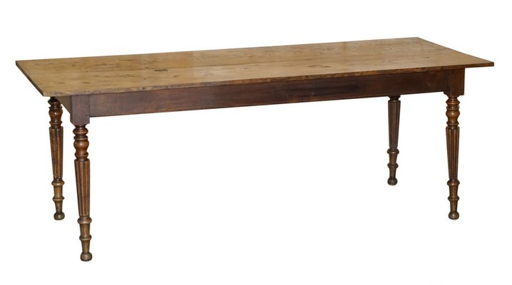 Antique French Two Plank Top Farmhouse Burr Fruitwood