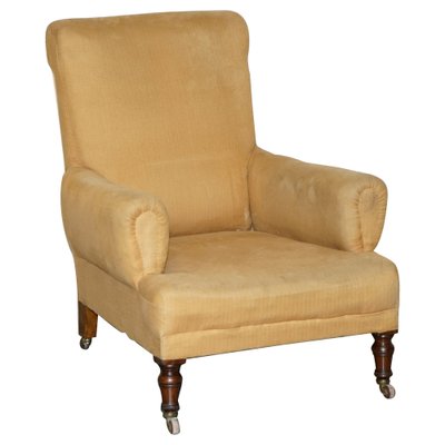 Antique Victorian Library Reading Armchair in the style of Howard