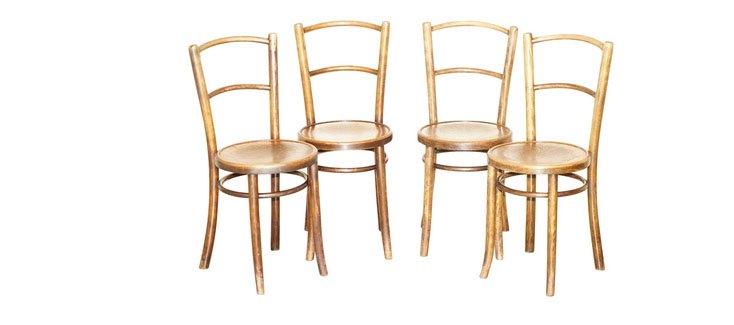 Austrian Bistro Dining Bar Bentwood Chairs from Thonet 1930s Set of 4