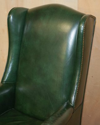 Green leather 2024 chair vintage