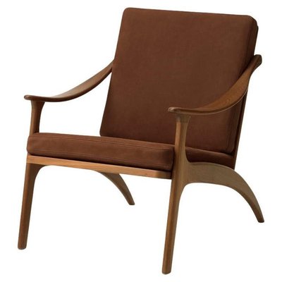 Lean Back Lounge Chair in Nabuk Teak by Warm Nordic for sale at Pamono