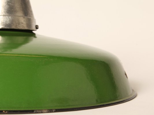 Grüne Emaillierte Vintage Lampe bei Pamono kaufen