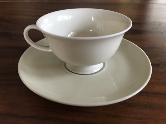 Tasse et sous-tasse RITZO filet platine porcelaine 22cl - Bruno Evrard
