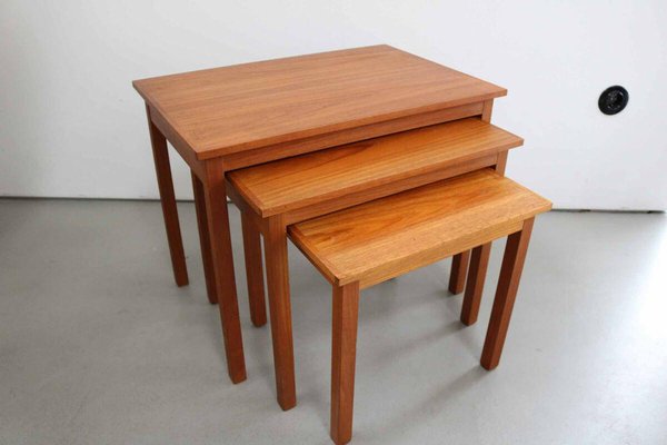 Teak cheap stacking tables