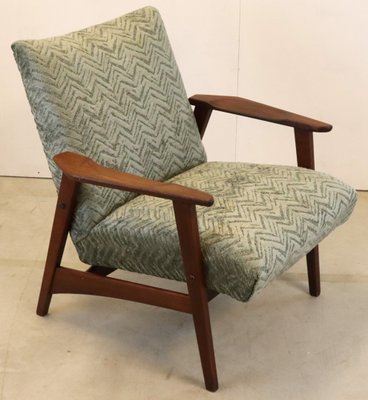 Mid Century Upholstered Teak Armchair