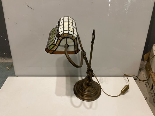 Bronze Tiffany Resin Desk Lamp, 1970s for sale at Pamono Bronze Tiffany Resin Desk Lamp, 1970s for sale at Pamono