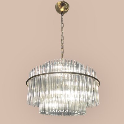 Murano Glass Rod Chandelier 1970s