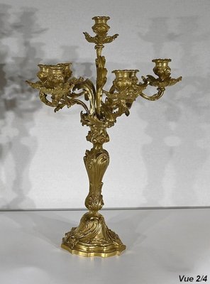 19th Century Louis XV Style Silver Bronze Candelabra, Set of 2 for sale at  Pamono
