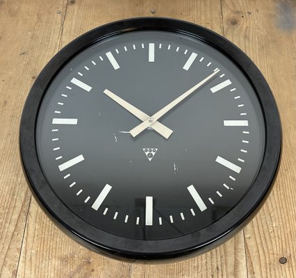 Industrial Bakelite Factory Wall Clock from Pragotron, 1970s for