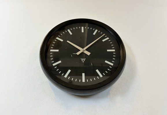 Industrial Bakelite Factory Wall Clock from Pragotron, 1970s for