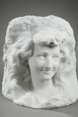 Grande sculpture Femme Buste 1900 Art Nouveau - En vente sur France