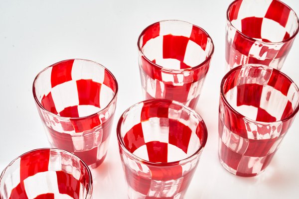 Bicchieri da cocktail in vetro di Murano di Mariana Iskra, Italia, set di 6  in vendita su Pamono